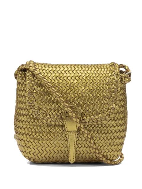Mini city woven leather shoulder bag by DRAGON DIFFUSION