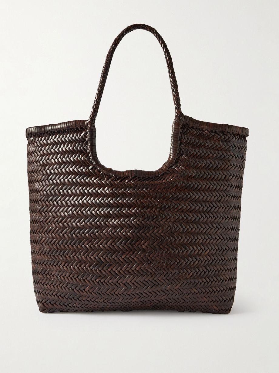NS Diagonal Triple Jump woven leather tote by DRAGON DIFFUSION