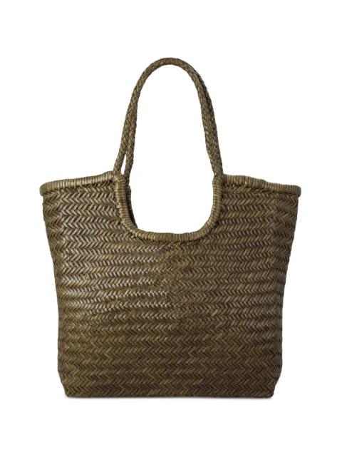 NS Diagonal Triple Jump woven leather tote bag by DRAGON DIFFUSION
