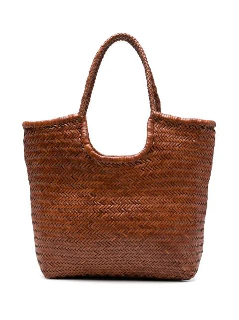 NS Diagonal Triple Jump woven leather tote bag by DRAGON DIFFUSION