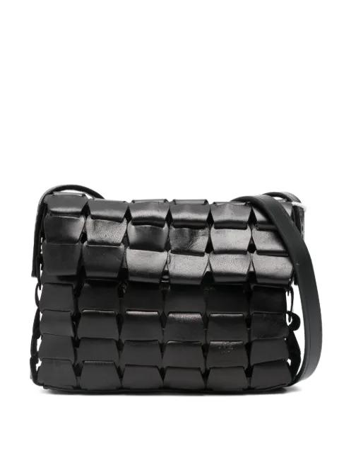 leather woven shoulder bag by DRAGON DIFFUSION