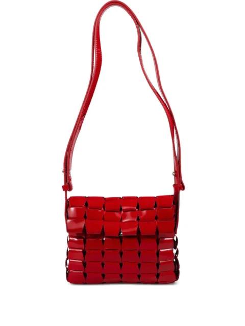 woven patent cross body bag by DRAGON DIFFUSION