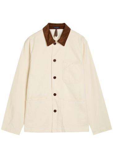 Corduroy collar cotton-twill overshirt by DRAKE'S