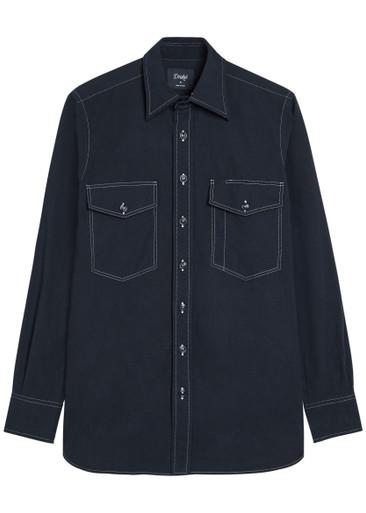 Cotton and linen-blend shirt by DRAKE'S