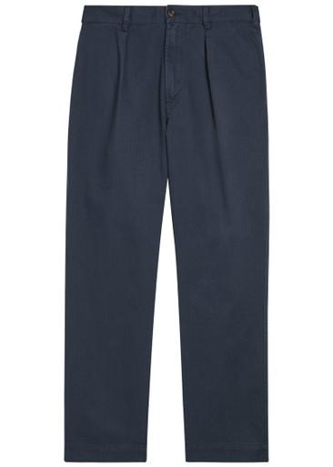 Herringbone tapered-leg trousers by DRAKE'S