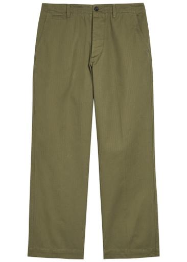 Herringbone wide-leg chino trousers by DRAKE'S