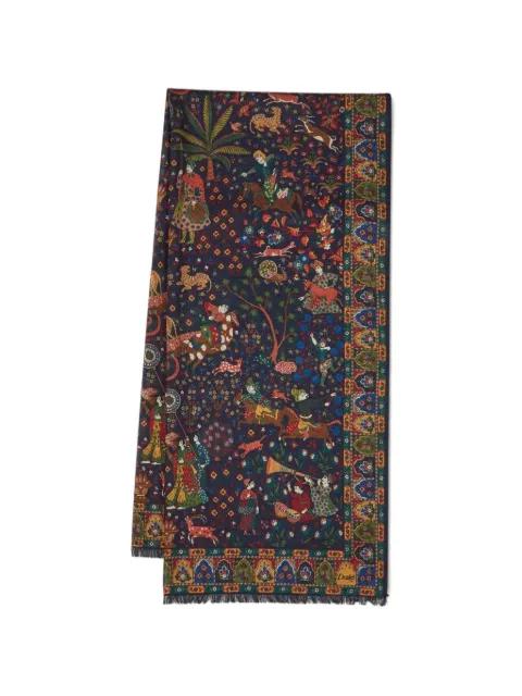 Mughal Garden print scarf by DRAKE'S