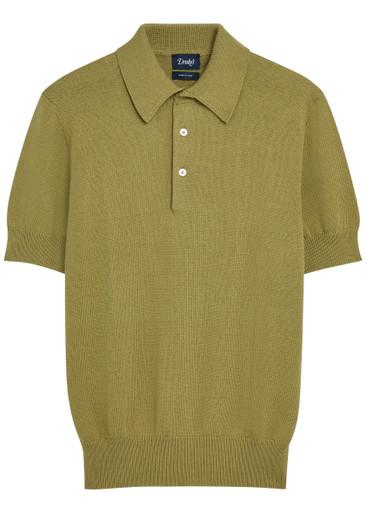 Textured cotton-knit polo shirt by DRAKE'S