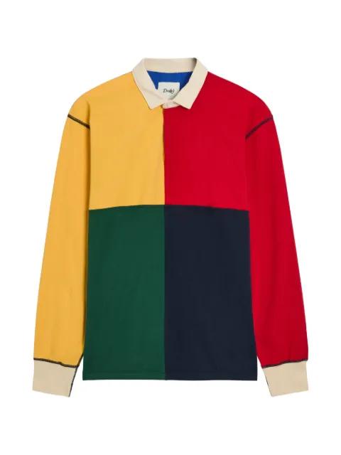 colour-block long-sleeves polo shirt by DRAKE'S