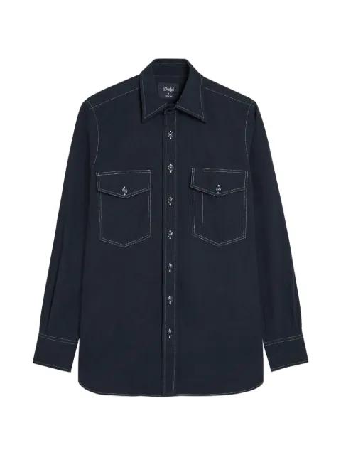 contrast-stitch flap-pocket shirt by DRAKE'S
