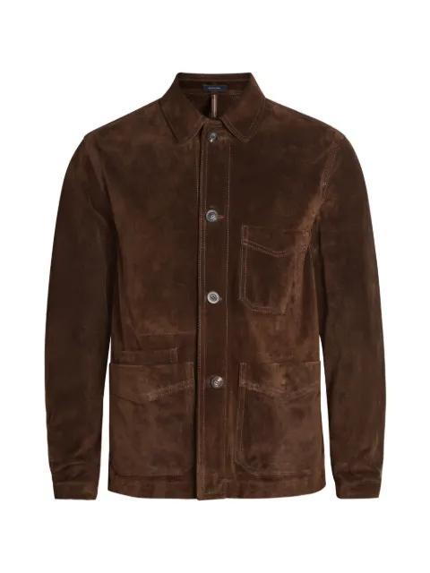 front-pocket leather jacket by DRAKE'S
