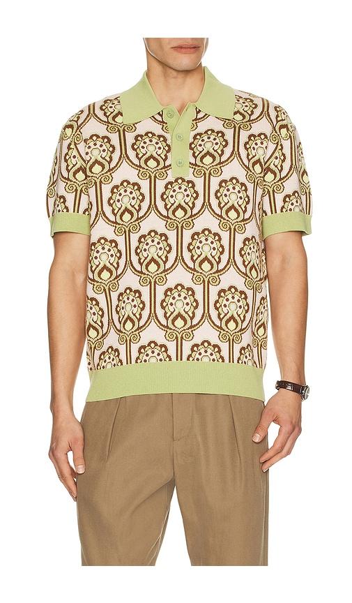 DrÃ´le De Monsieur Dr&ocirc;le De Monsieur Polo Maille Tapisserie Florale in Green by DRA'LE DE MONSIEUR