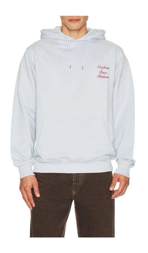 DrÃ´le De Monsieur Le Hoodie Slogan Calligraphy in Baby Blue by DRA'LE DE MONSIEUR