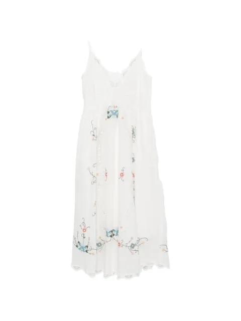 embroidered eyelet-detail midi dress by DREAM CATCHER