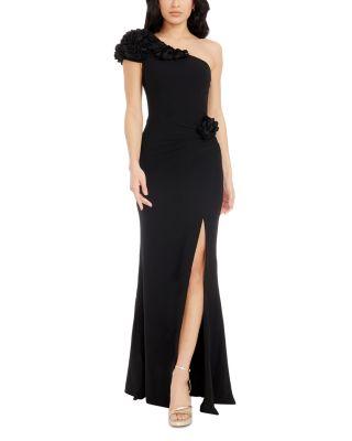 Aubrielle Rosette One Shoulder Gown by DRESS THE POPULATION