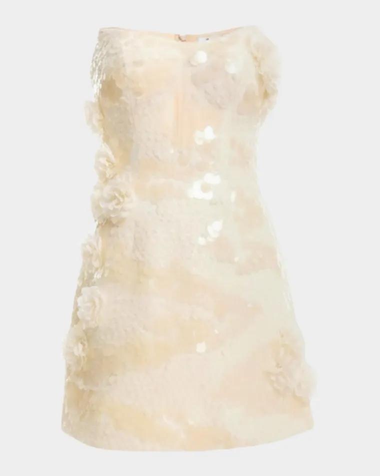 Amity Strapless Sequin Applique Mini Dress by DRESS THE POPULATION BLACK LABEL