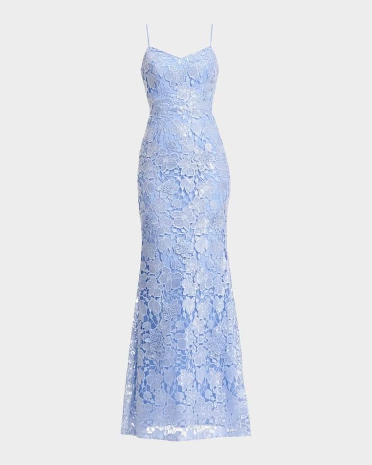Giovanna Sequin Floral Lace Mermaid Gown by DRESS THE POPULATION BLACK LABEL