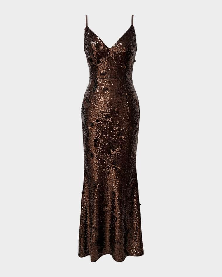 Giovanna Sleeveless Sequin Mermaid Gown by DRESS THE POPULATION BLACK LABEL