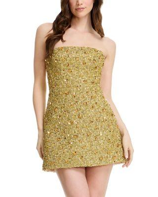 Strapless Structured A Line Mini Dress by DRESS THE POPULATION