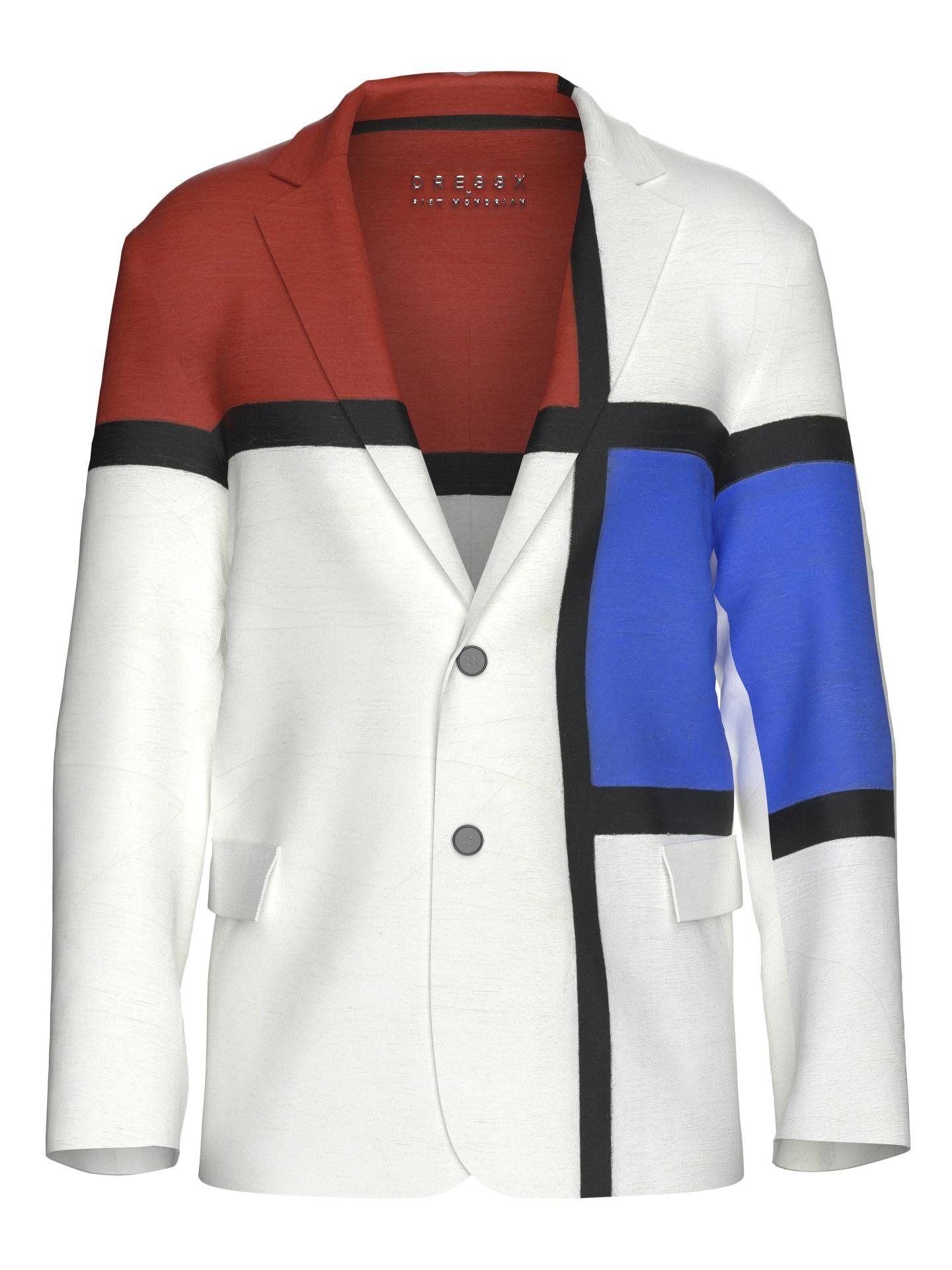 Blazer- Composition No. II with Red and Blue by DRESSX