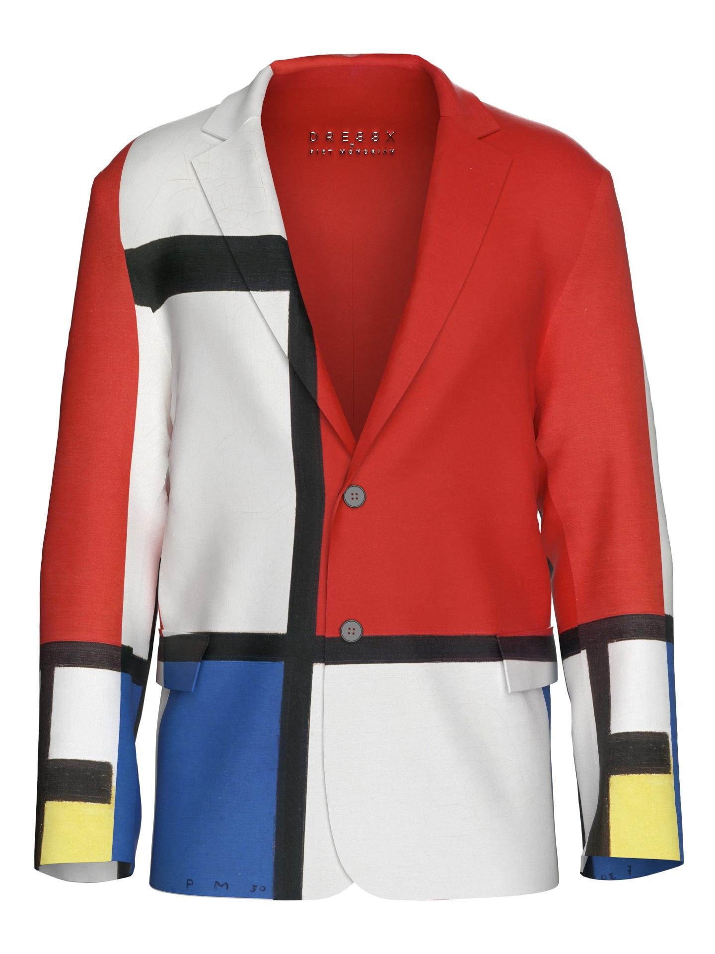 Blazer-Composition with Red, Blue and Yellow by DRESSX