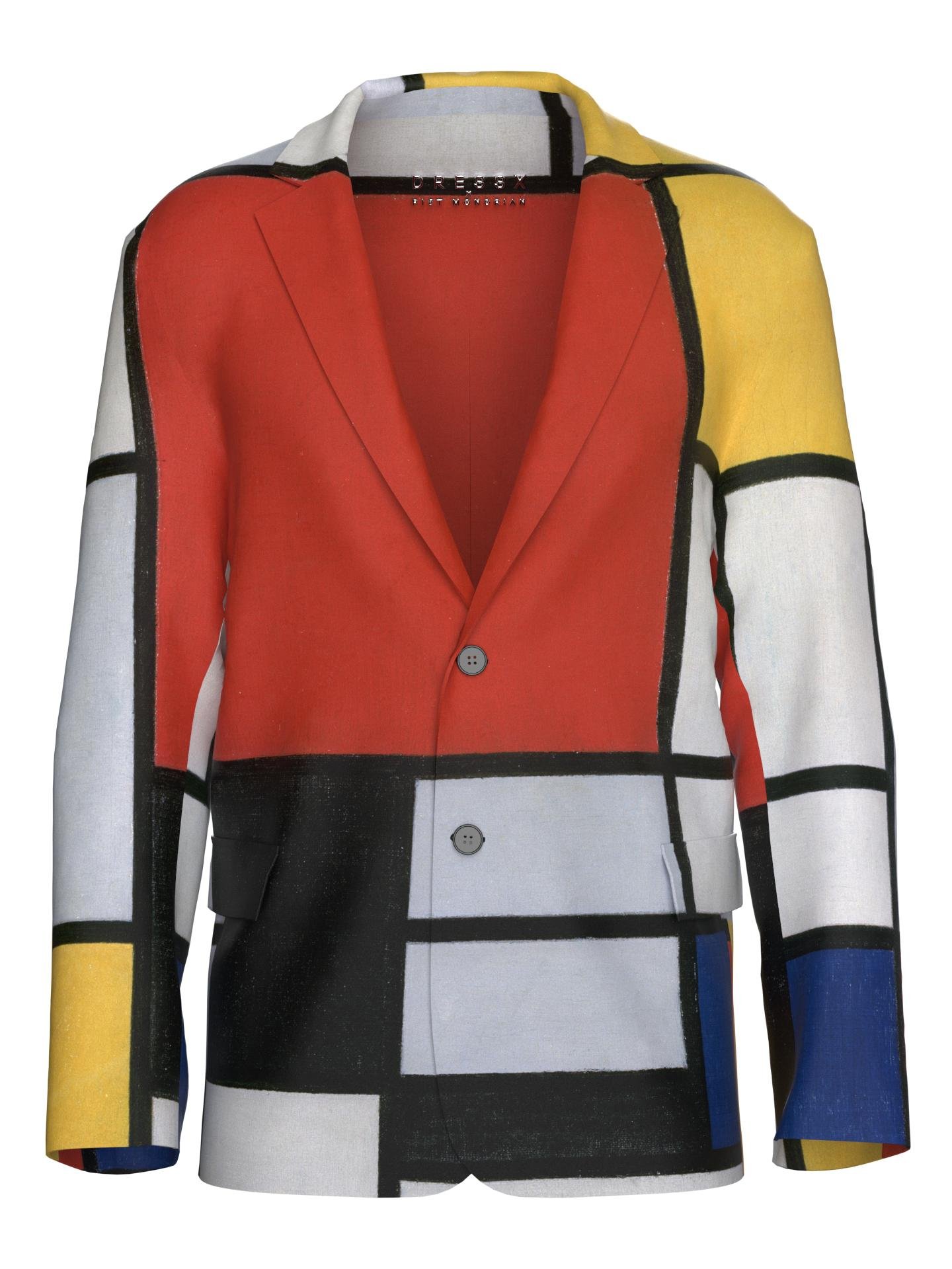 Blazer-Composition with Red, Yellow, Blue and Black by DRESSX