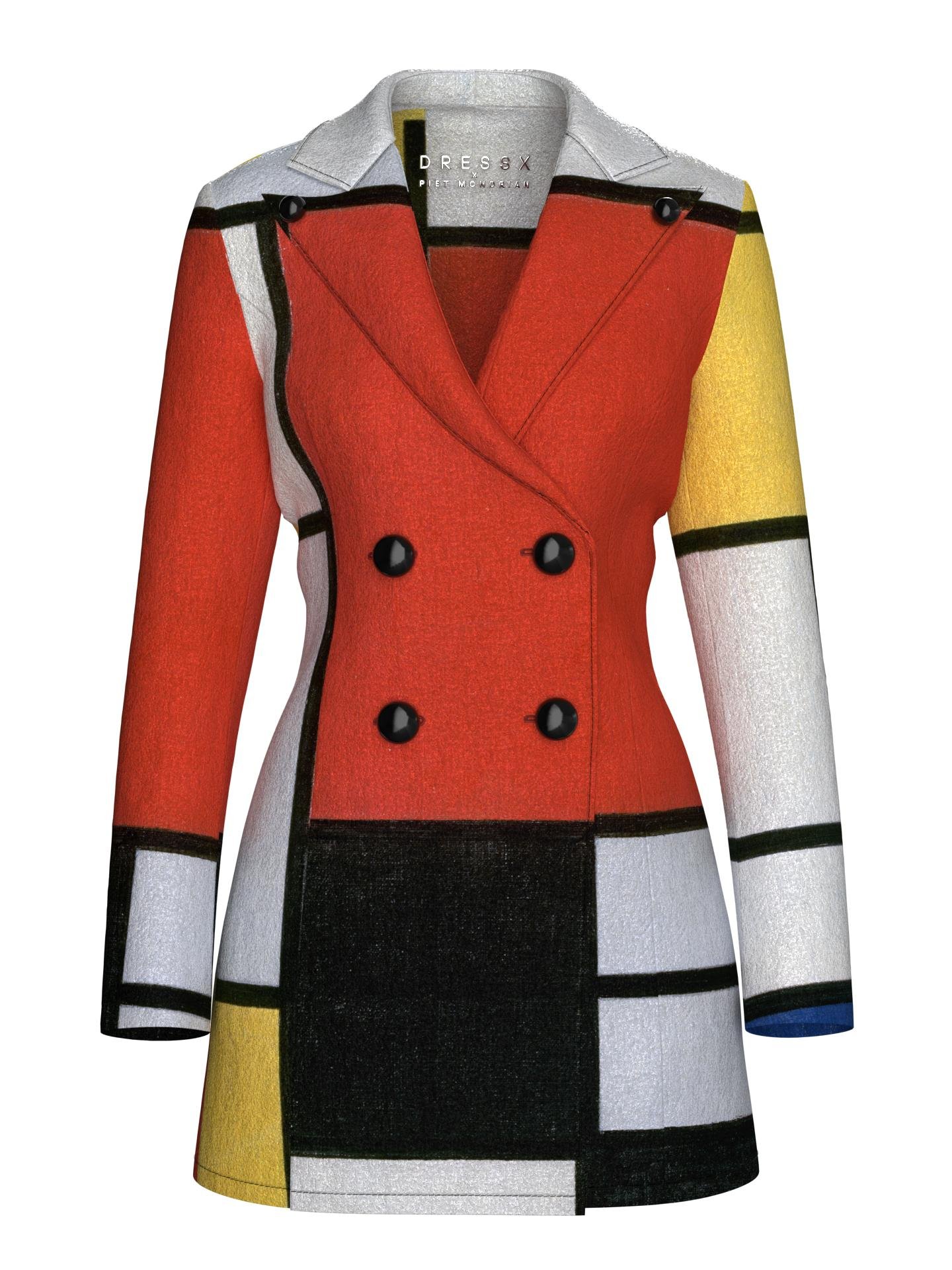 Blazer Dress-Composition with Red, Yellow, Blue and Black by DRESSX