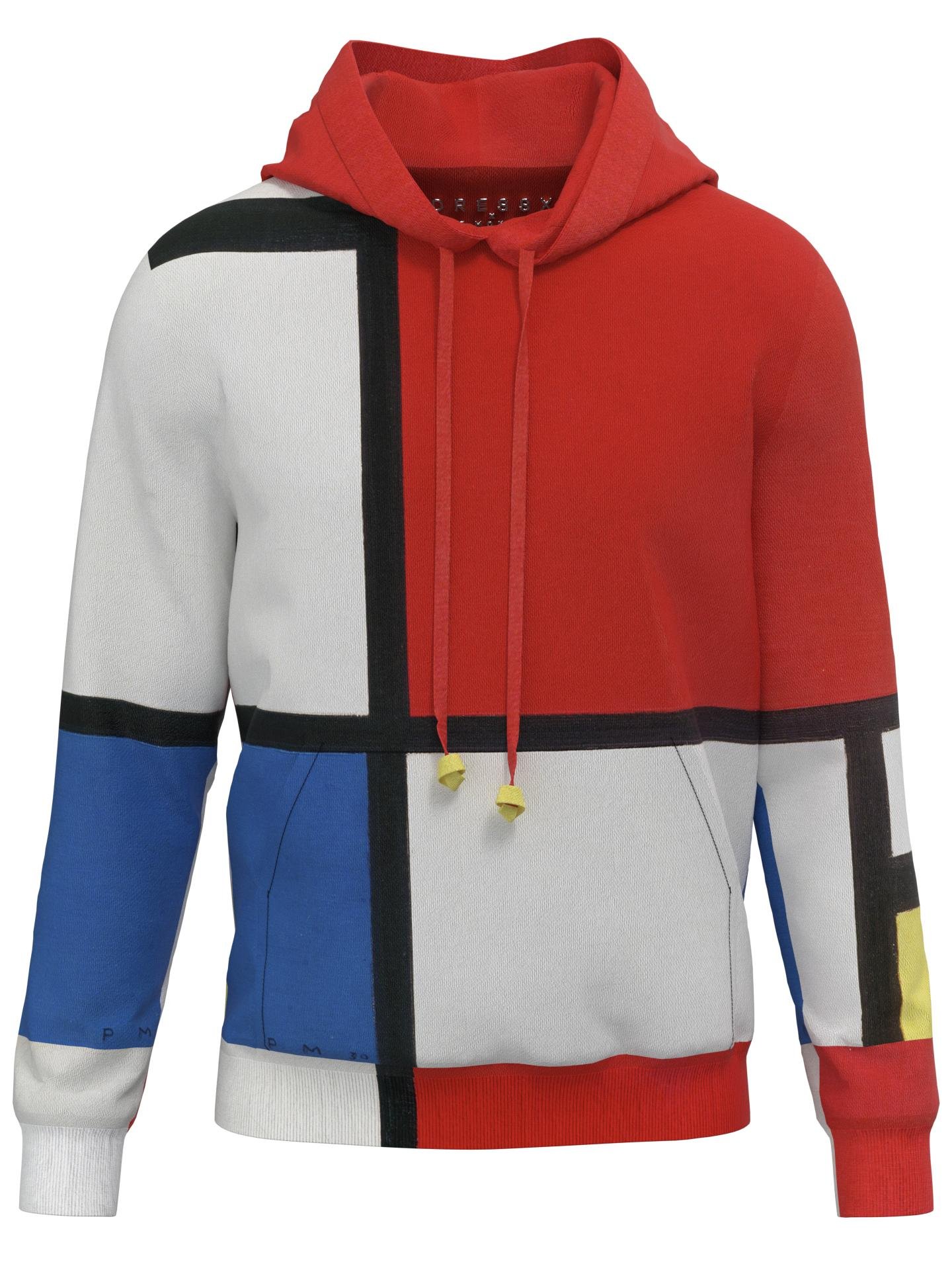 Hoodie-Composition with Red, Blue and Yellow by DRESSX