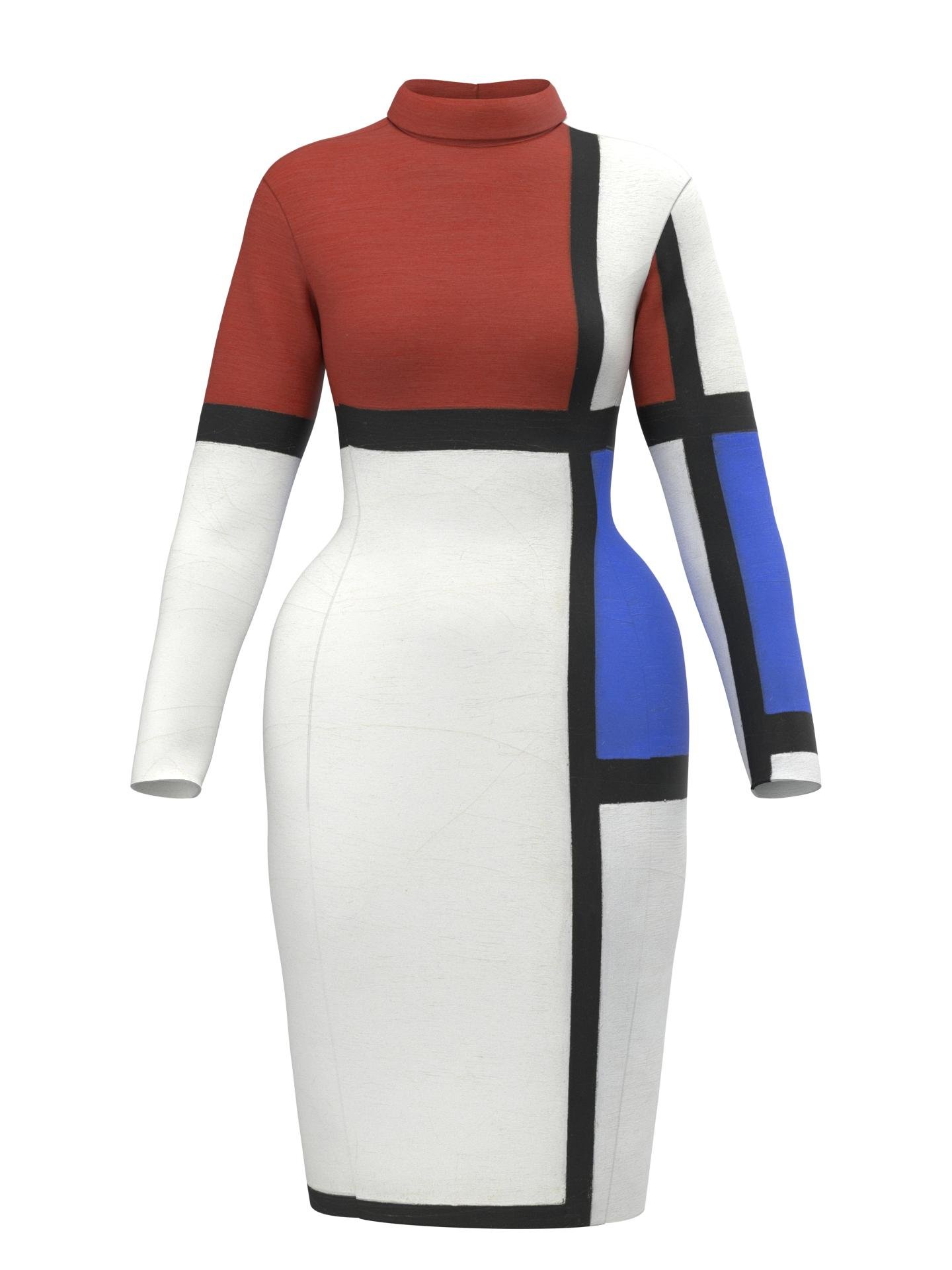 Space Dress- Composition No. II with Red and Blue by DRESSX