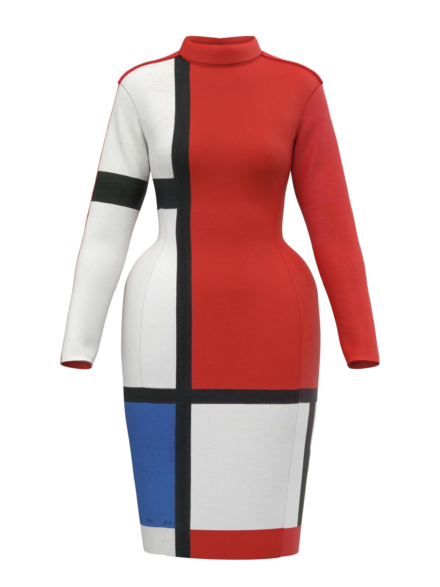 Space Dress-Composition with Red, Blue and Yellow by DRESSX