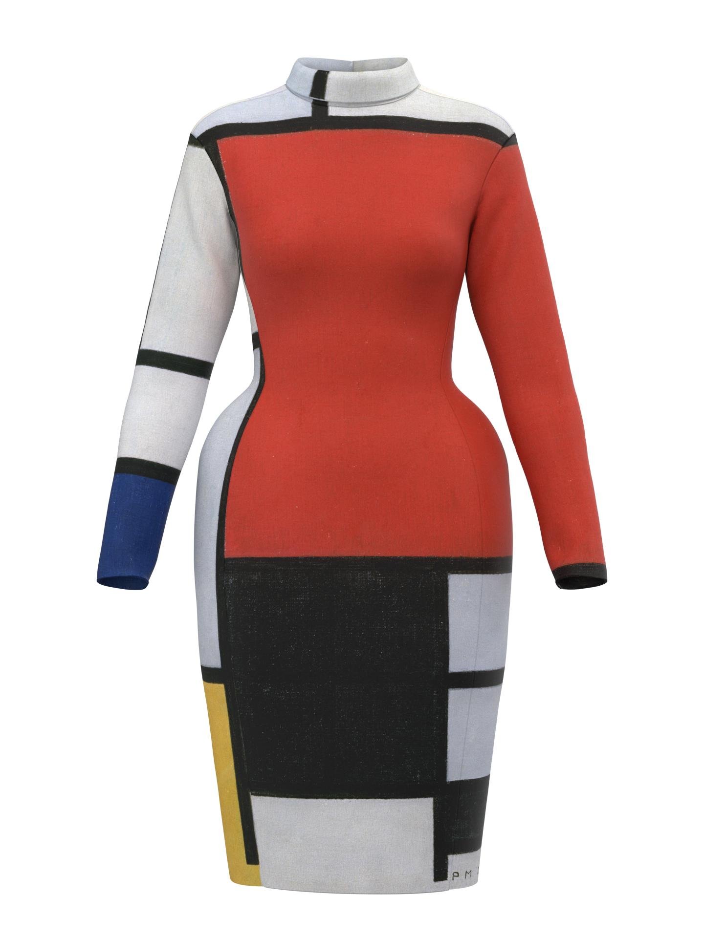 Space Dress-Composition with Red, Yellow, Blue and Black by DRESSX
