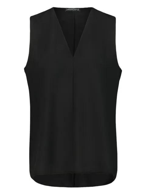 V-neck raw-edge top by DRHOPE