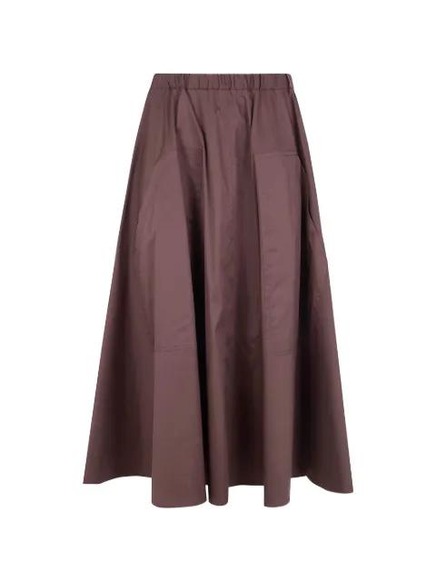 elasticated-waist patch-pocket skirt by DRHOPE