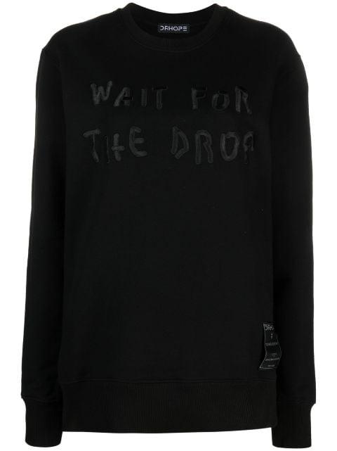 embroidered cotton sweatshirt by DRHOPE