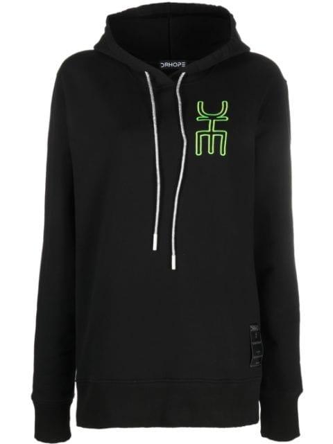 logo-embroidered cotton hoodie by DRHOPE