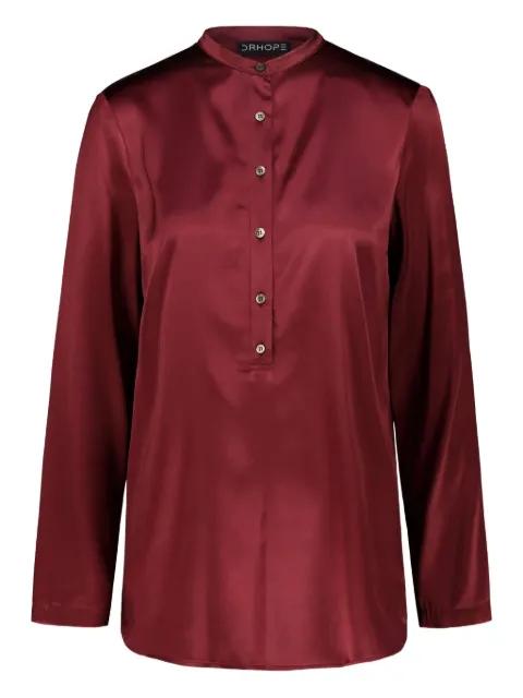 mandarin-collar silk top by DRHOPE