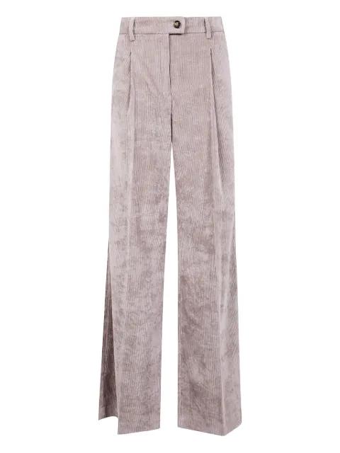 pleated-front corduroy trousers by DRHOPE