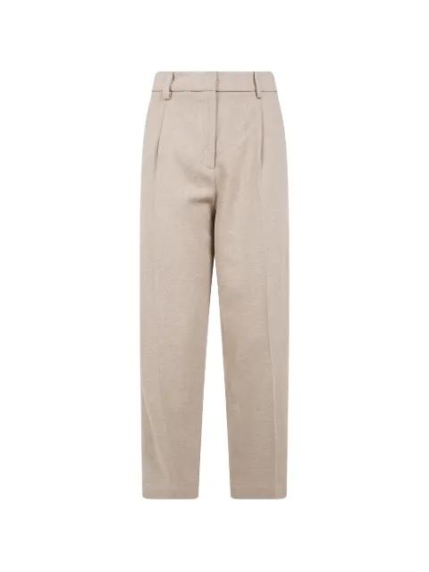 pleated tapered trousers by DRHOPE
