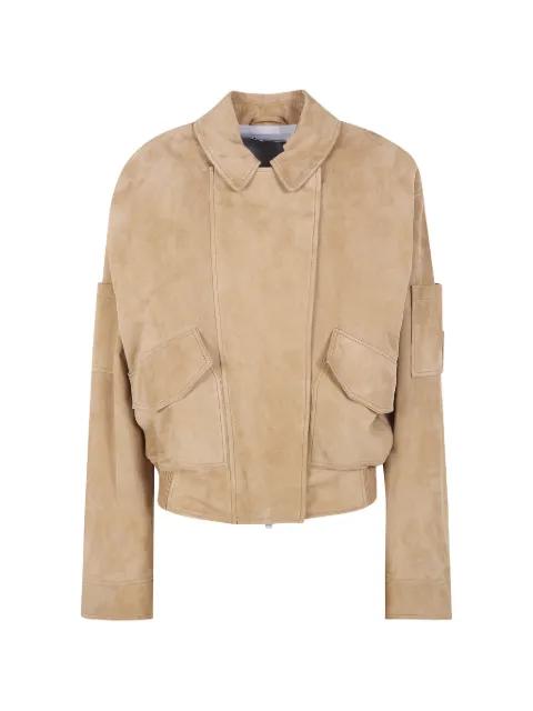 pocket suede jacket by DRHOPE