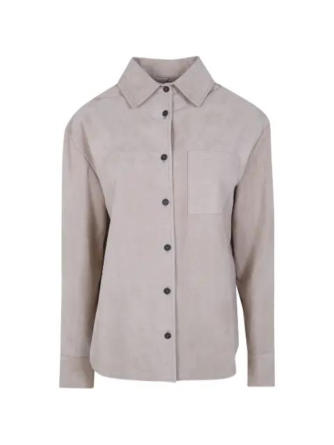 pocket suede jacket by DRHOPE