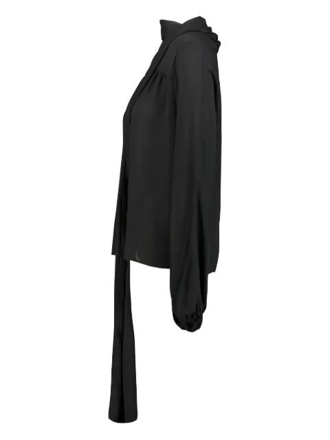 scarf-collar long-sleeve blouse by DRHOPE