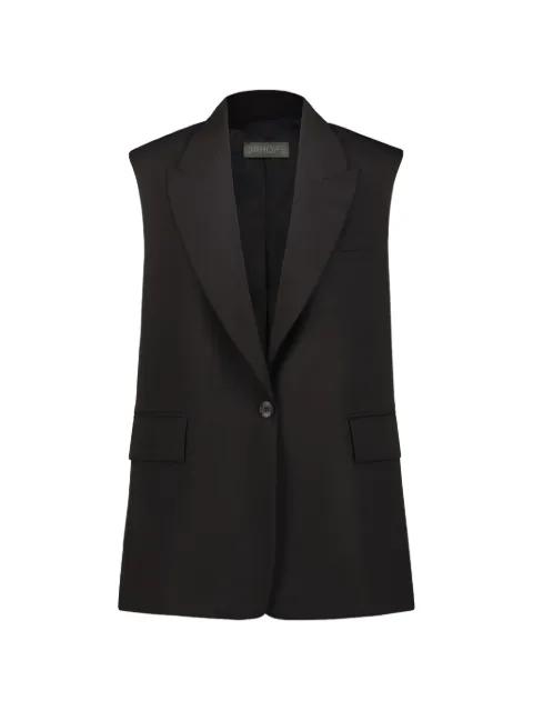 shawl-collar sleeveless blazer vest by DRHOPE