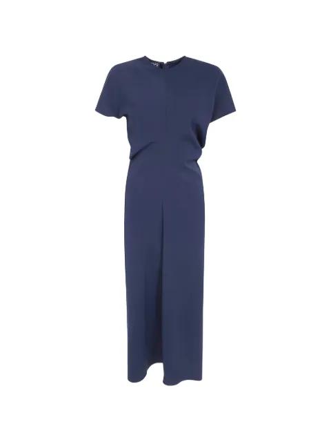 short-sleeve draped midi dress by DRHOPE
