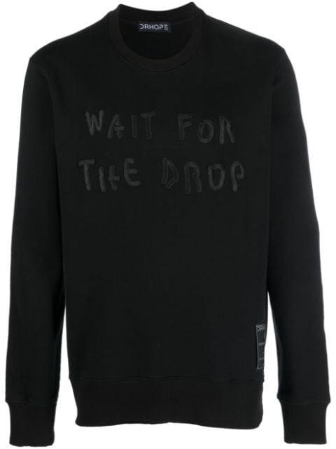slogan-print cotton sweatshirt by DRHOPE