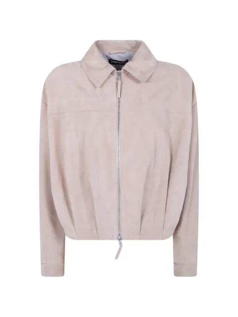 suede zip jacket by DRHOPE