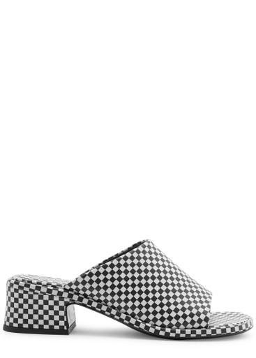 45 checked leather mules by DRIES VAN NOTEN