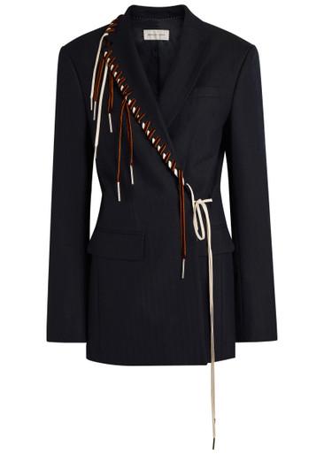 Baftan embellished wool wrap blazer by DRIES VAN NOTEN