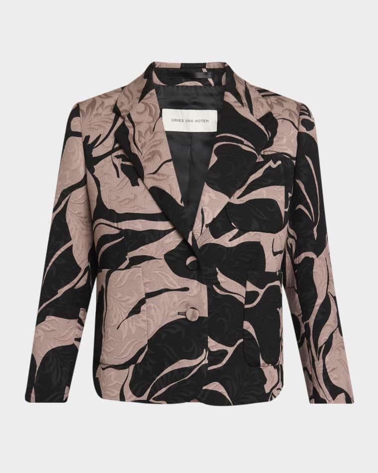 Bamis Floral Jacquard Single-Breasted Jacket by DRIES VAN NOTEN