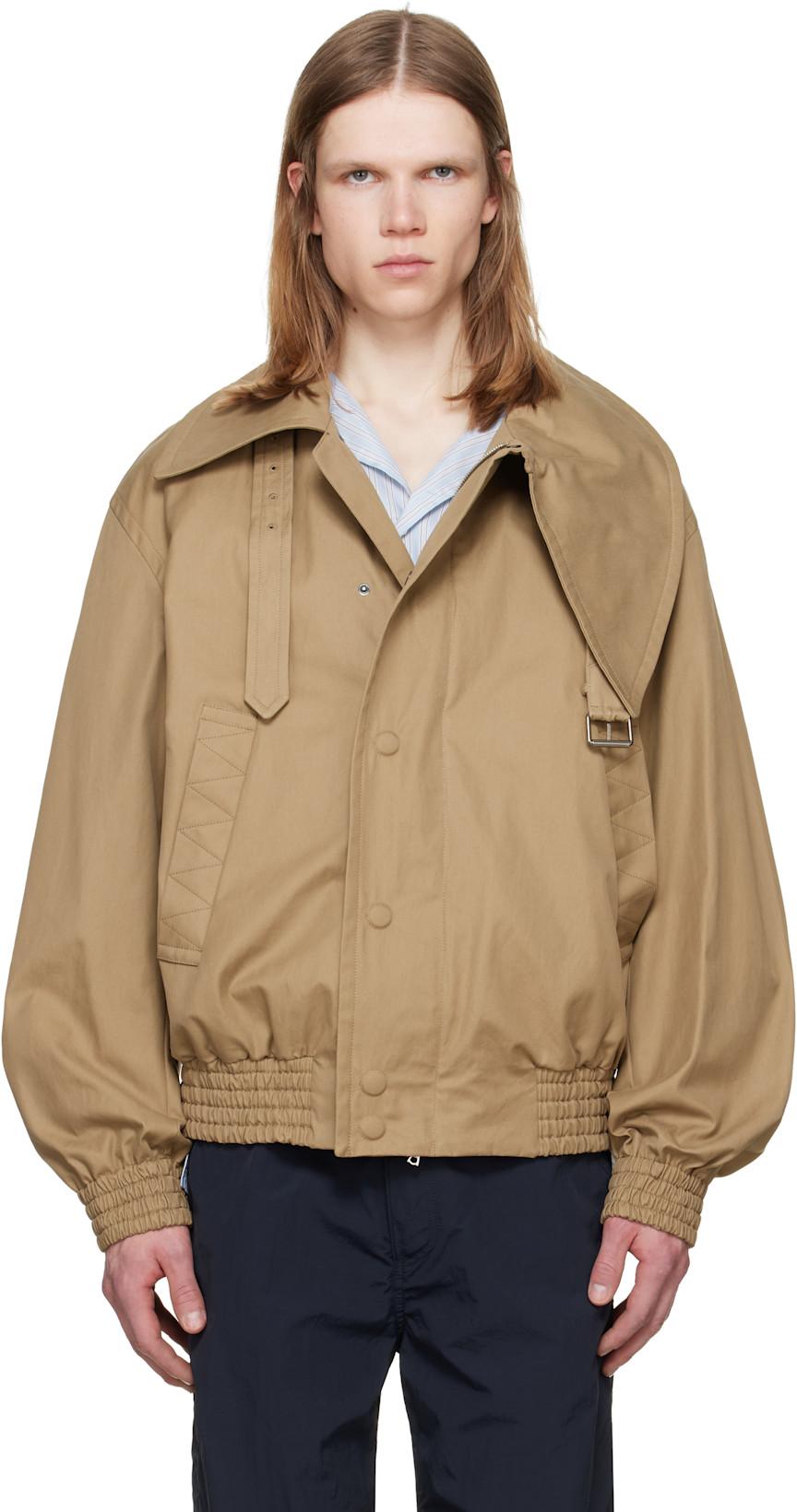 Beige Cotton Jacket by DRIES VAN NOTEN