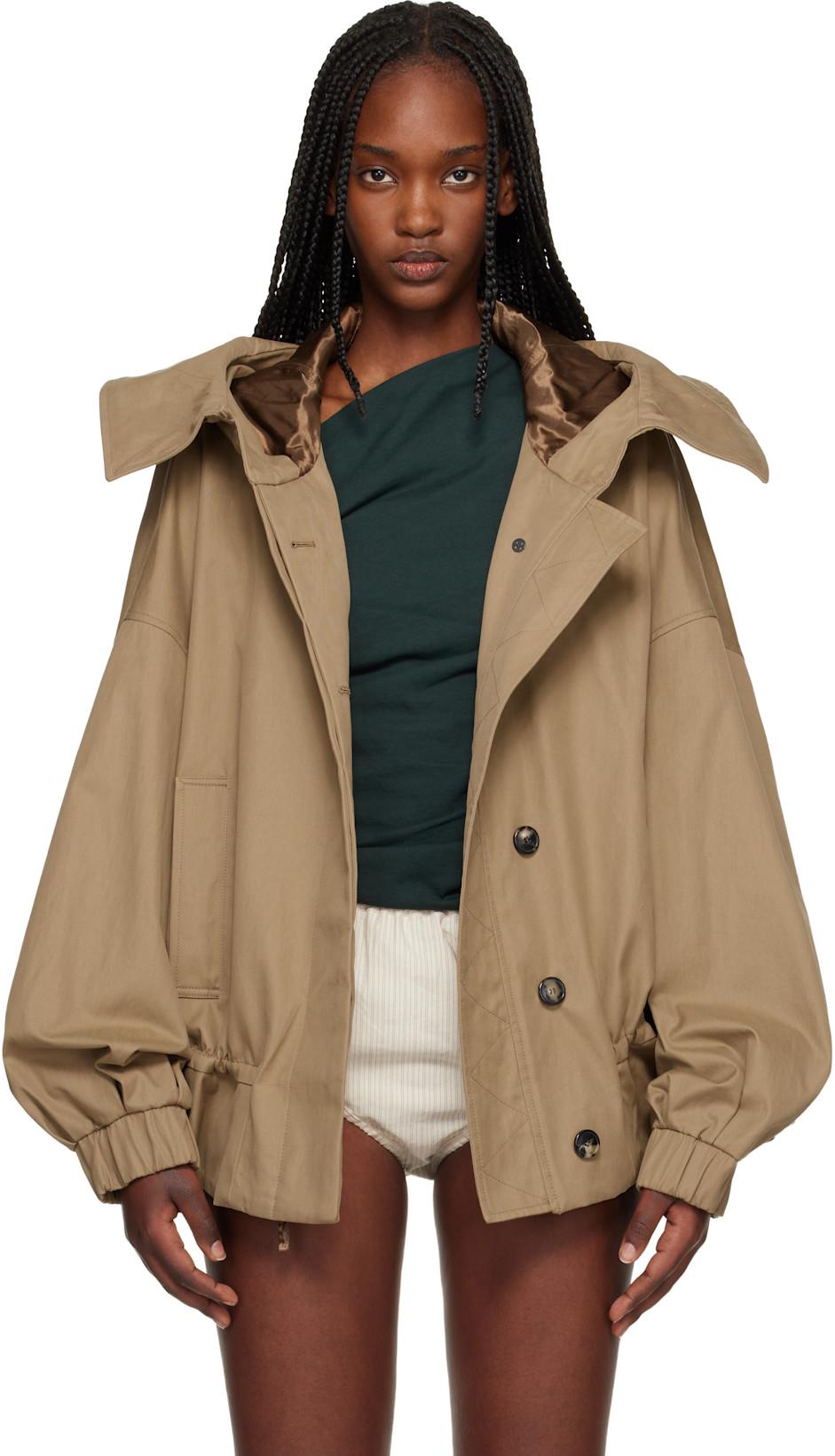 Beige Hooded Jacket by DRIES VAN NOTEN